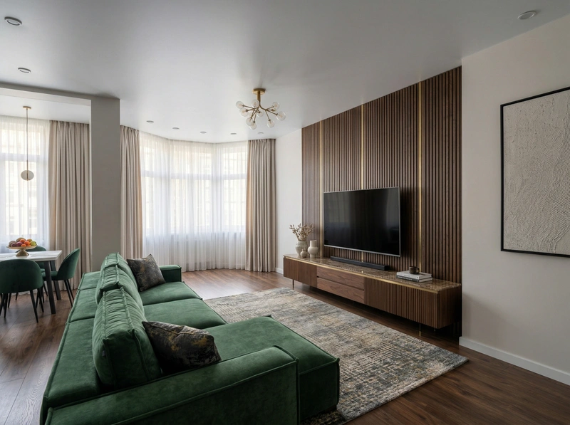 Дизайн гостиной в стиле Контемпорари — фото интерьера от нейросети RoomGPT