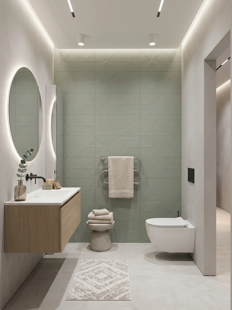 Дизайн ванной в стиле Сканди — фото интерьера от нейросети RoomGPT