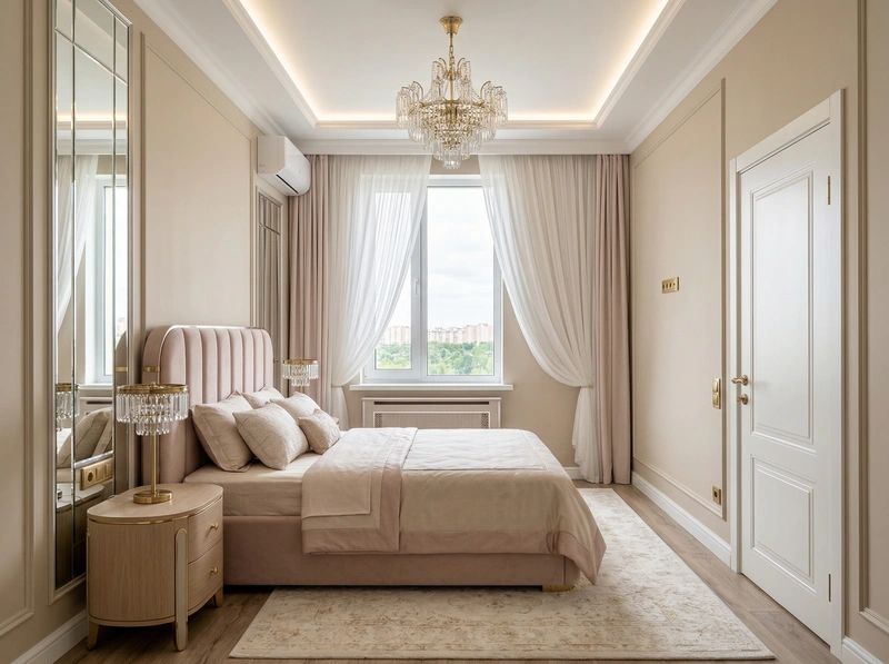 Дизайн интерьера в стиле Неоклассика — Спальня от нейросети RoomGPT