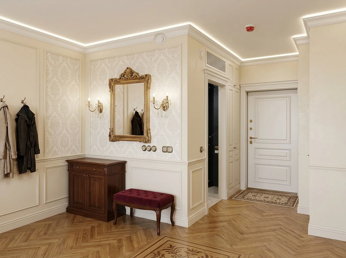 Дизайн прихожей в стиле Классика — фото интерьера от нейросети RoomGPT