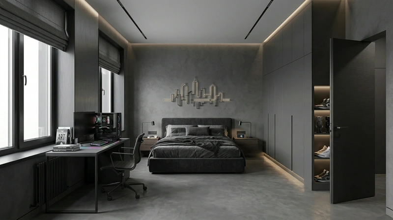 Дизайн спальни в стиле Минимализм — фото интерьера от нейросети RoomGPT