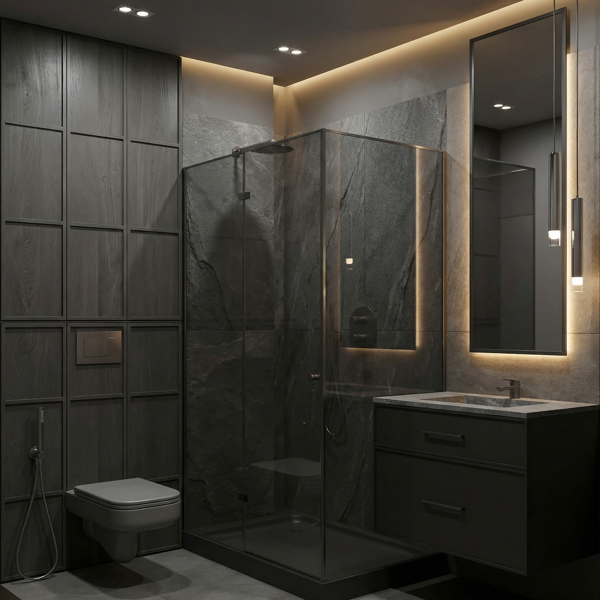 Дизайн ванной в стиле Минимализм — фото интерьера от нейросети RoomGPT