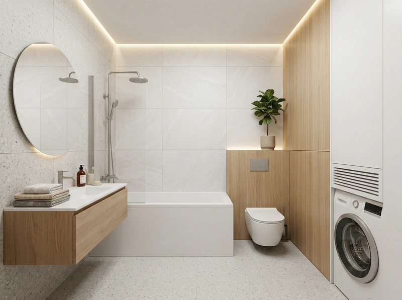 Дизайн интерьера в стиле Сканди — Ванная от нейросети RoomGPT