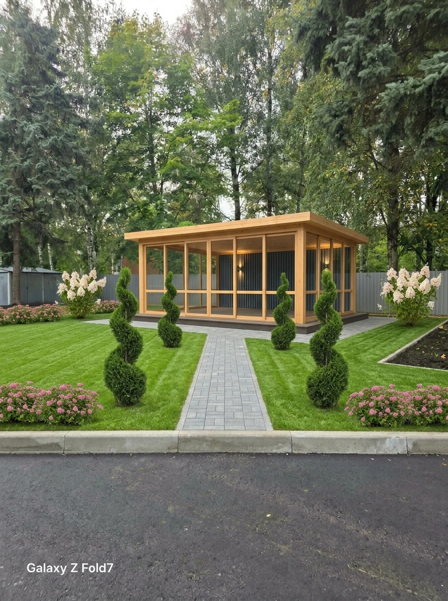 Ландшафтный дизайн в стиле Минимализм — Участок от нейросети RoomGPT