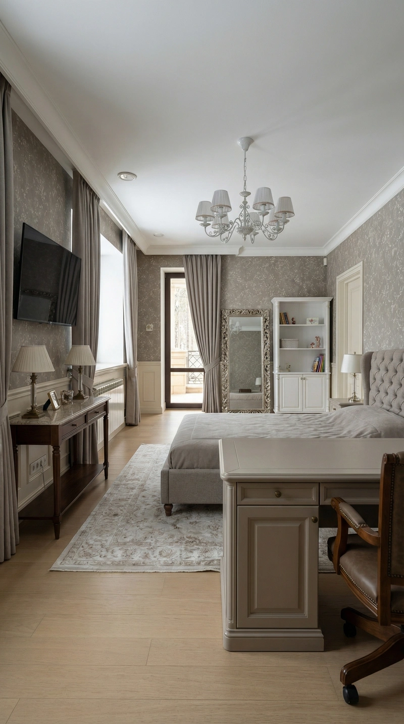 Дизайн интерьера в стиле Классика — Спальня от нейросети RoomGPT