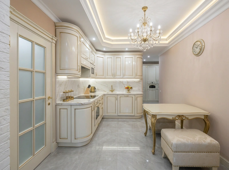 Дизайн кухни в стиле Неоклассика — фото интерьера от нейросети RoomGPT