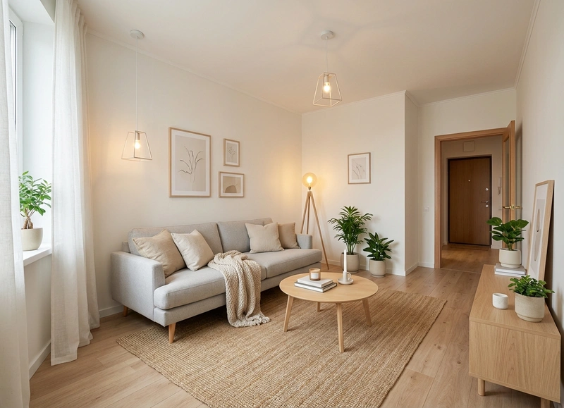 Дизайн интерьера в стиле Хюгге — Гостиная от нейросети RoomGPT