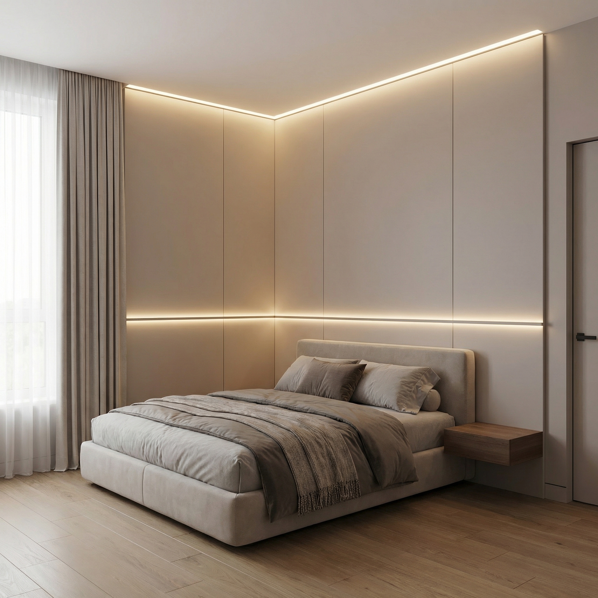 Дизайн спальни в стиле Минимализм — фото интерьера от нейросети RoomGPT