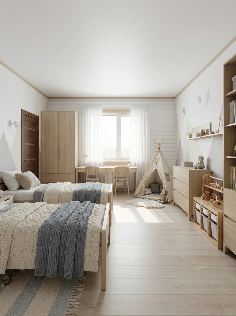 Дизайн интерьера в стиле Хюгге — Детская от нейросети RoomGPT