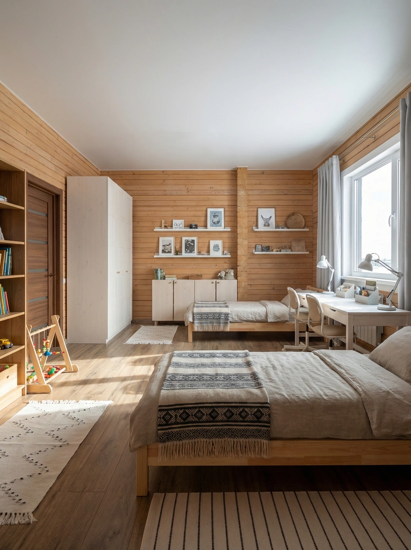 Дизайн интерьера в стиле Сканди — Детская от нейросети RoomGPT