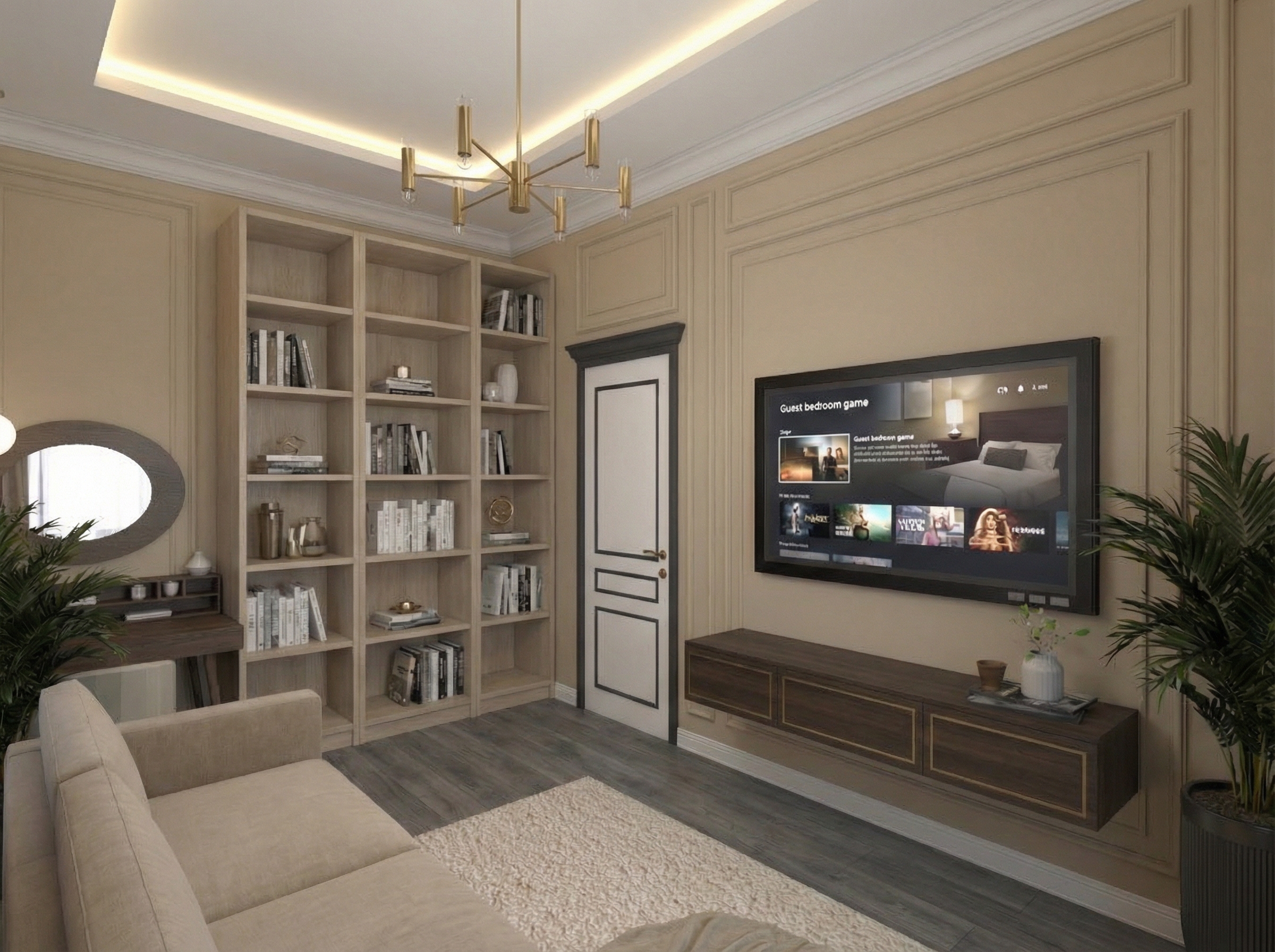 Дизайн гостиной в стиле Контемпорари — фото интерьера от нейросети RoomGPT