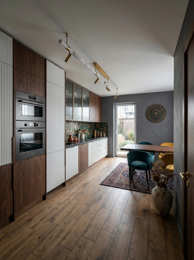 Дизайн кухни в стиле Эклектика — фото интерьера от нейросети RoomGPT