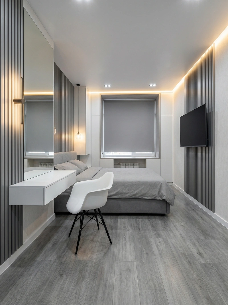 Дизайн спальни в стиле Минимализм — фото интерьера от нейросети RoomGPT