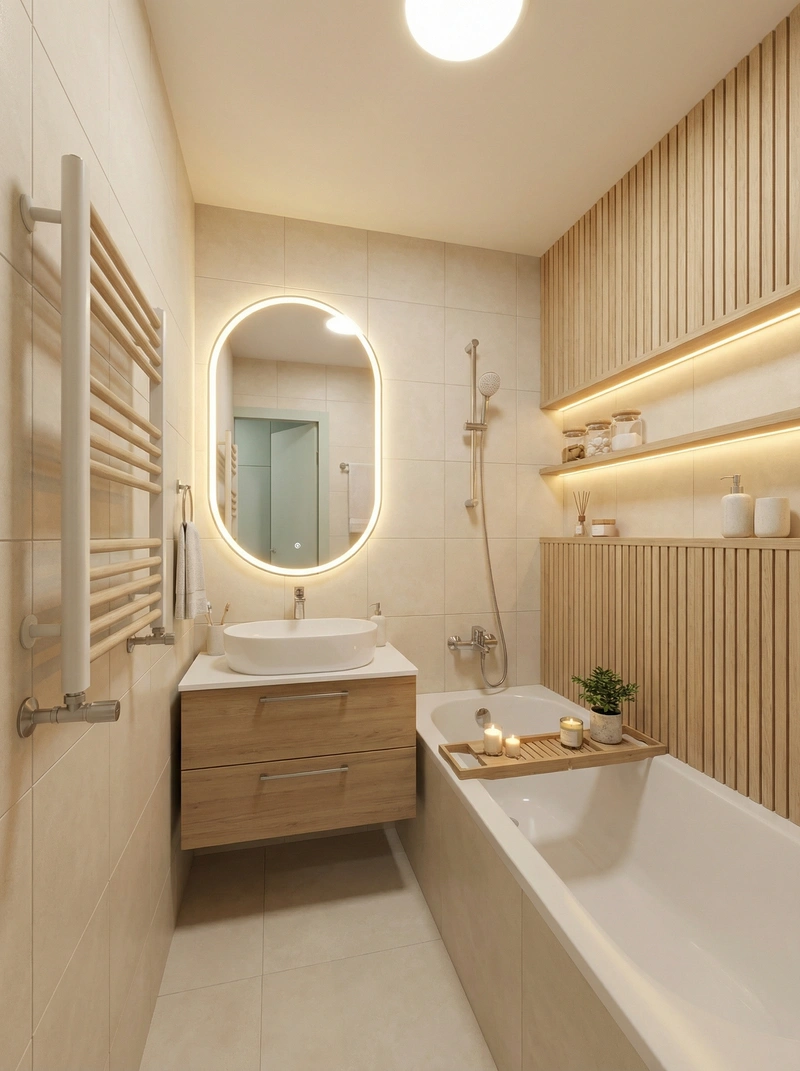 Дизайн интерьера в стиле Хюгге — Ванная от нейросети RoomGPT