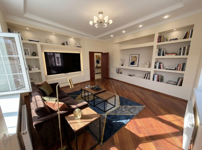 Дизайн гостиной в стиле Контемпорари — фото интерьера от нейросети RoomGPT