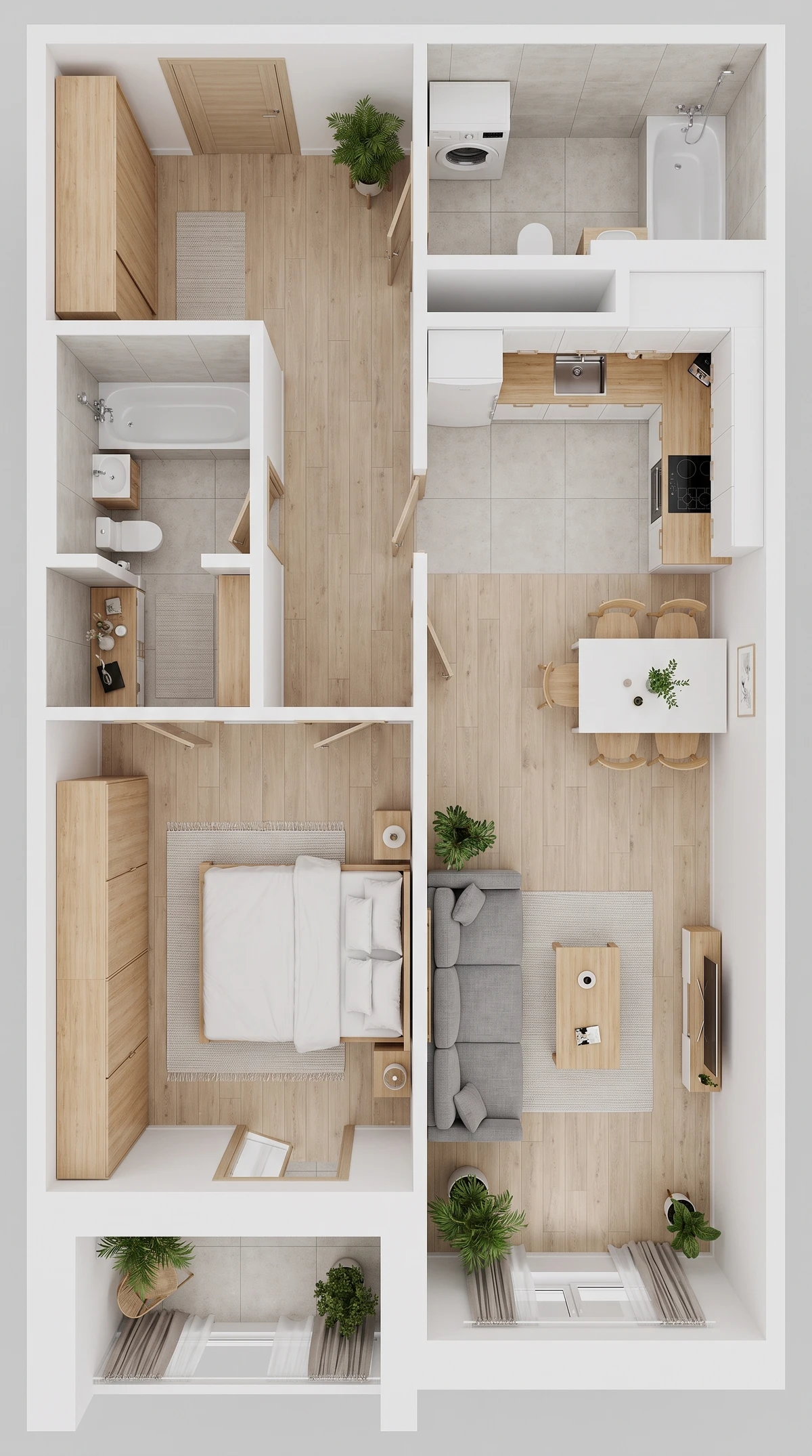 Дизайн гостиной в стиле Сканди — фото интерьера от нейросети RoomGPT