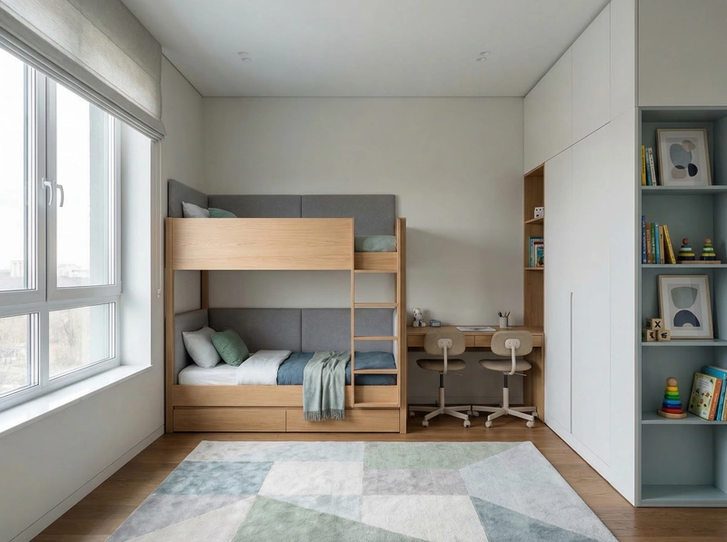 Дизайн детской в стиле Минимализм — фото интерьера от нейросети RoomGPT