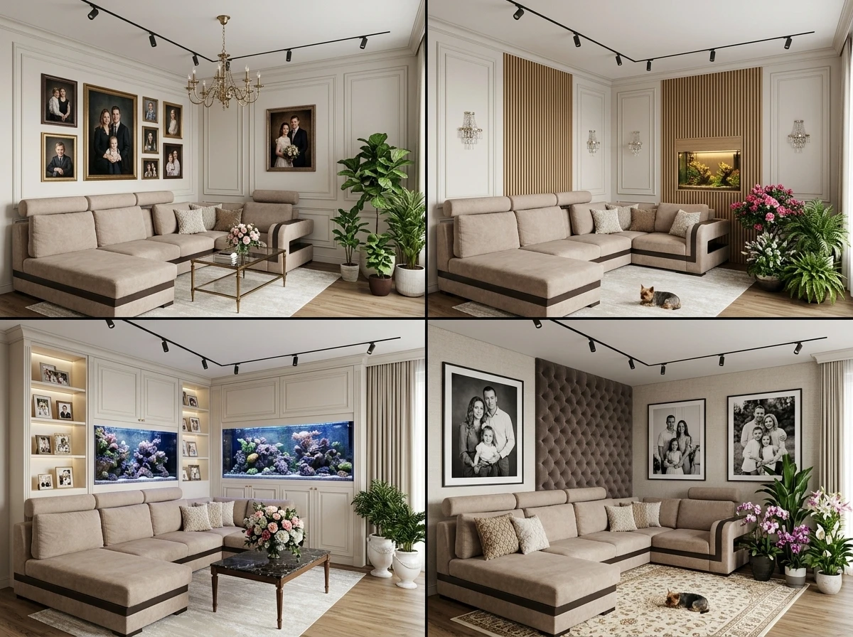 Дизайн гостиной в стиле Классика — фото интерьера от нейросети RoomGPT