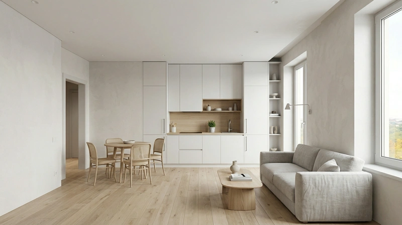 Дизайн гостиной в стиле Сканди — фото интерьера от нейросети RoomGPT