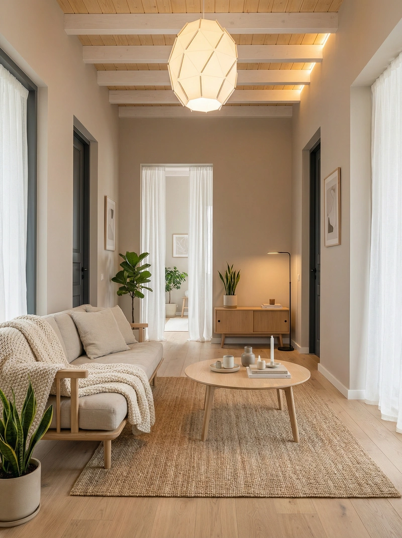 Дизайн интерьера в стиле Хюгге — Гостиная от нейросети RoomGPT