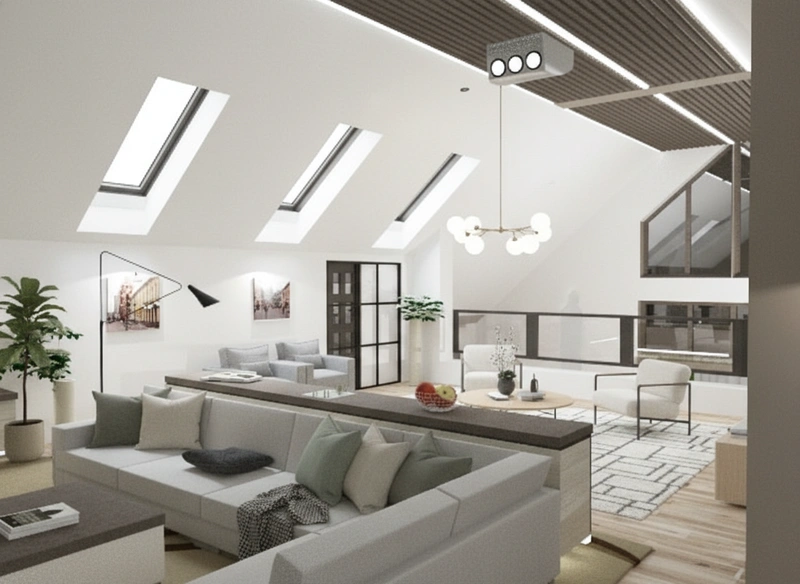 Дизайн интерьера в стиле Сканди — Гостиная от нейросети RoomGPT