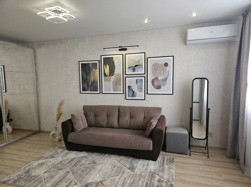 Дизайн интерьера в стиле Контемпорари — Гостиная от нейросети RoomGPT