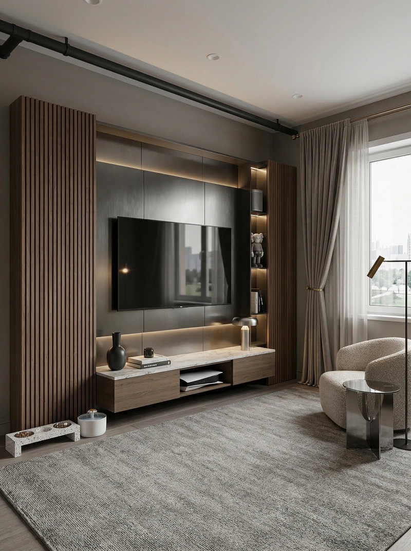 Дизайн гостиной в стиле Контемпорари — фото интерьера от нейросети RoomGPT