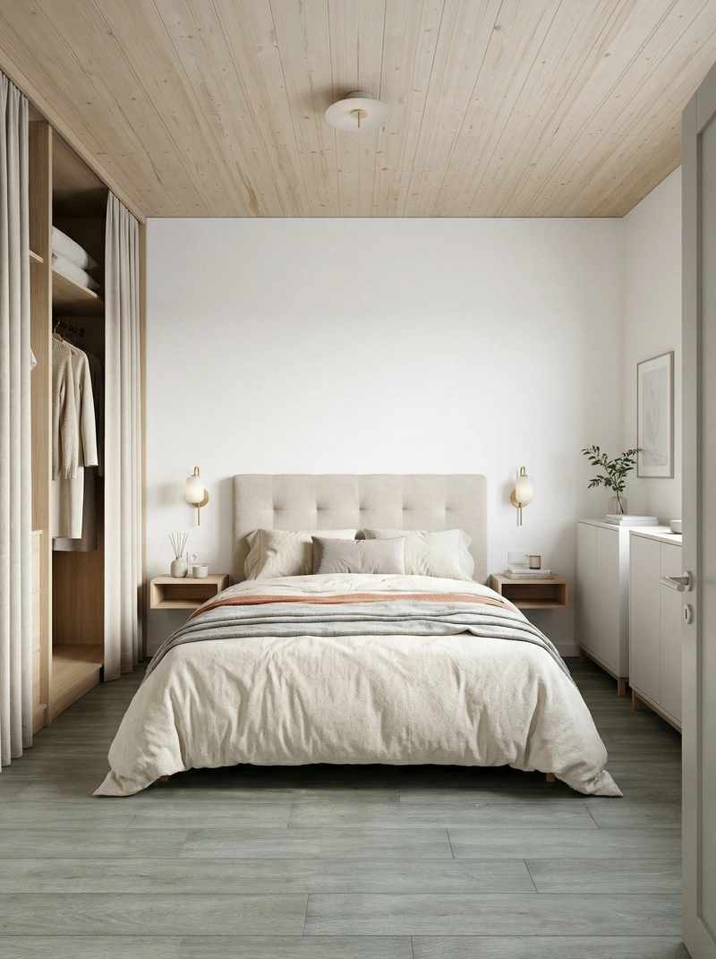 Дизайн интерьера в стиле Сканди — Спальня от нейросети RoomGPT