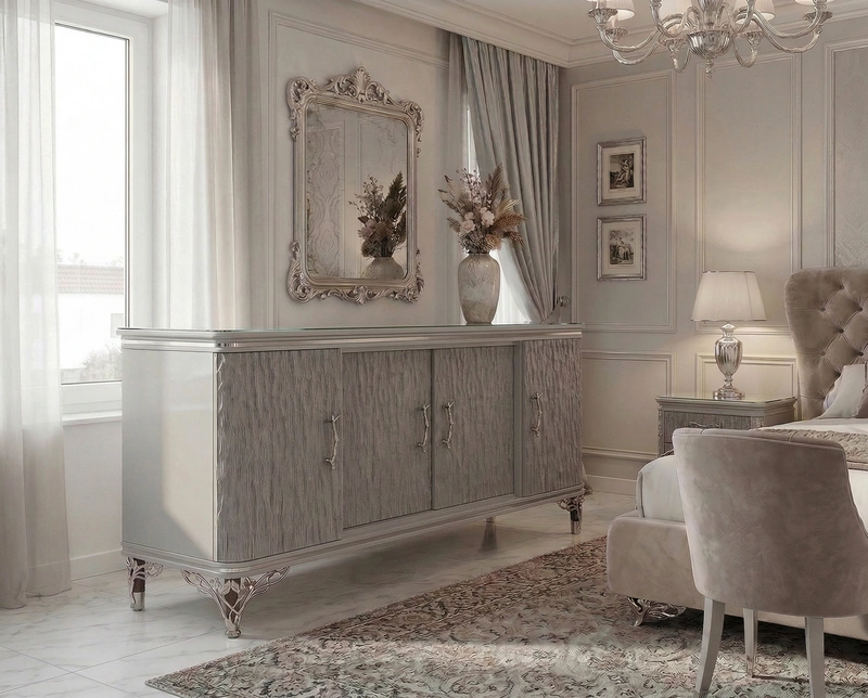 Дизайн спальни в стиле Классика — фото интерьера от нейросети RoomGPT