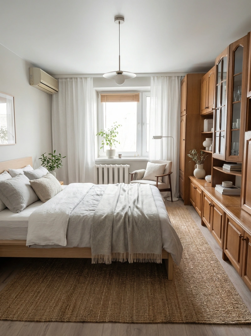 Дизайн интерьера в стиле Сканди — Спальня от нейросети RoomGPT