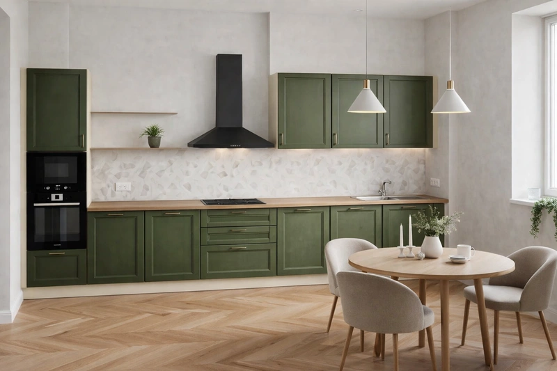 Дизайн кухни в стиле Сканди — фото интерьера от нейросети RoomGPT