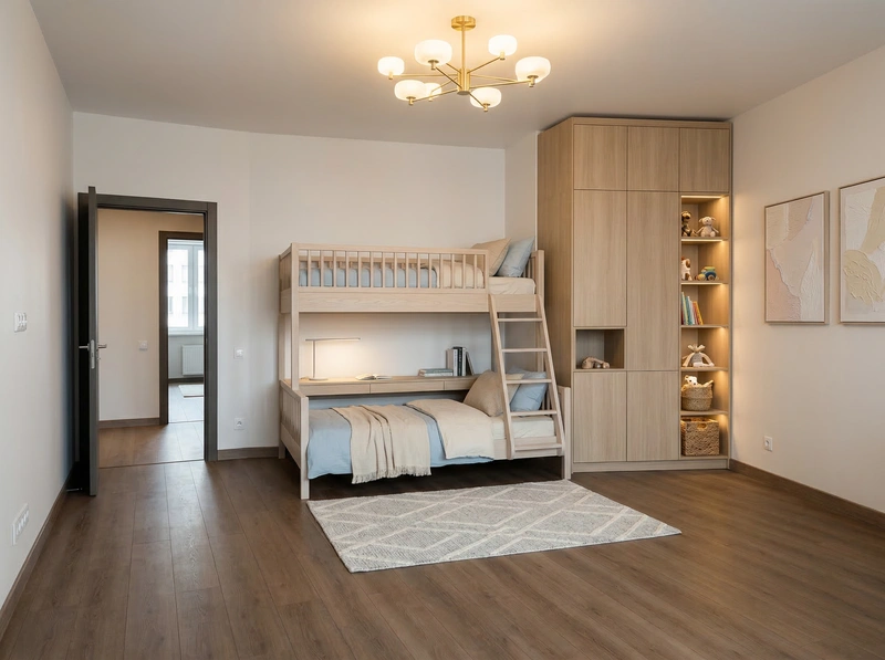 Дизайн детской в стиле Контемпорари — фото интерьера от нейросети RoomGPT