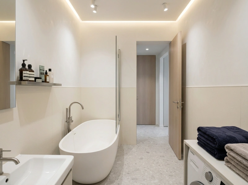 Дизайн ванной в стиле Минимализм — фото интерьера от нейросети RoomGPT