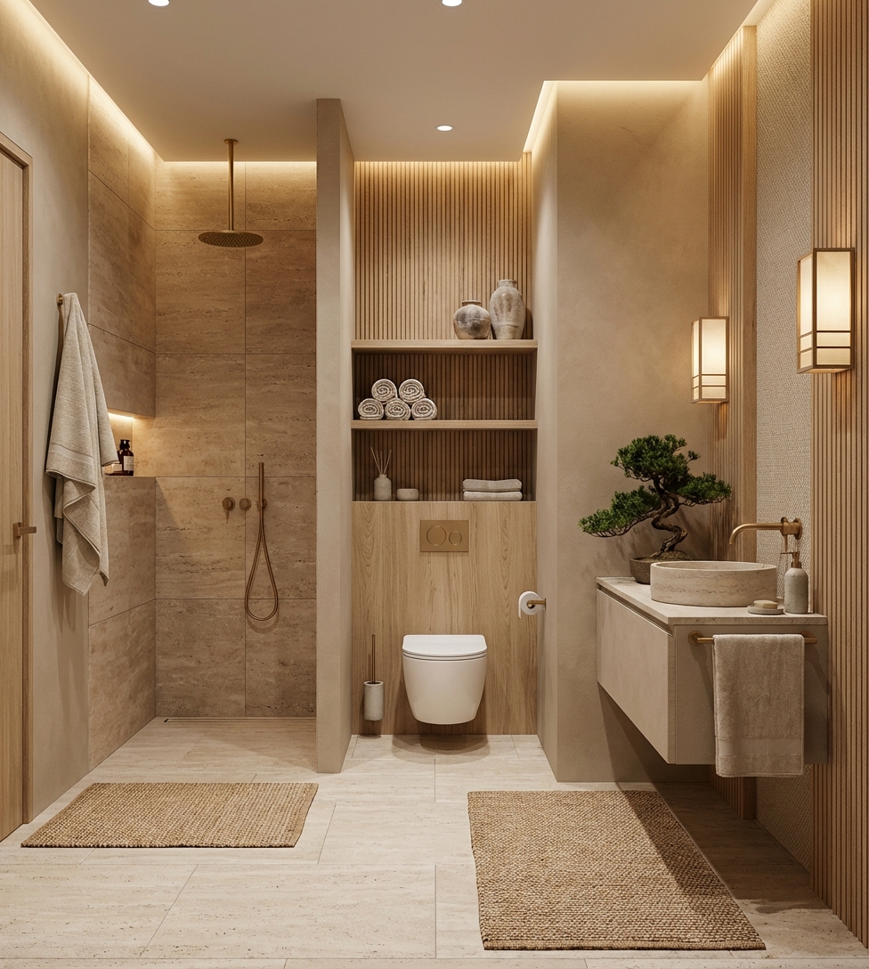 Дизайн гостиной в стиле Japandi — фото интерьера от нейросети RoomGPT