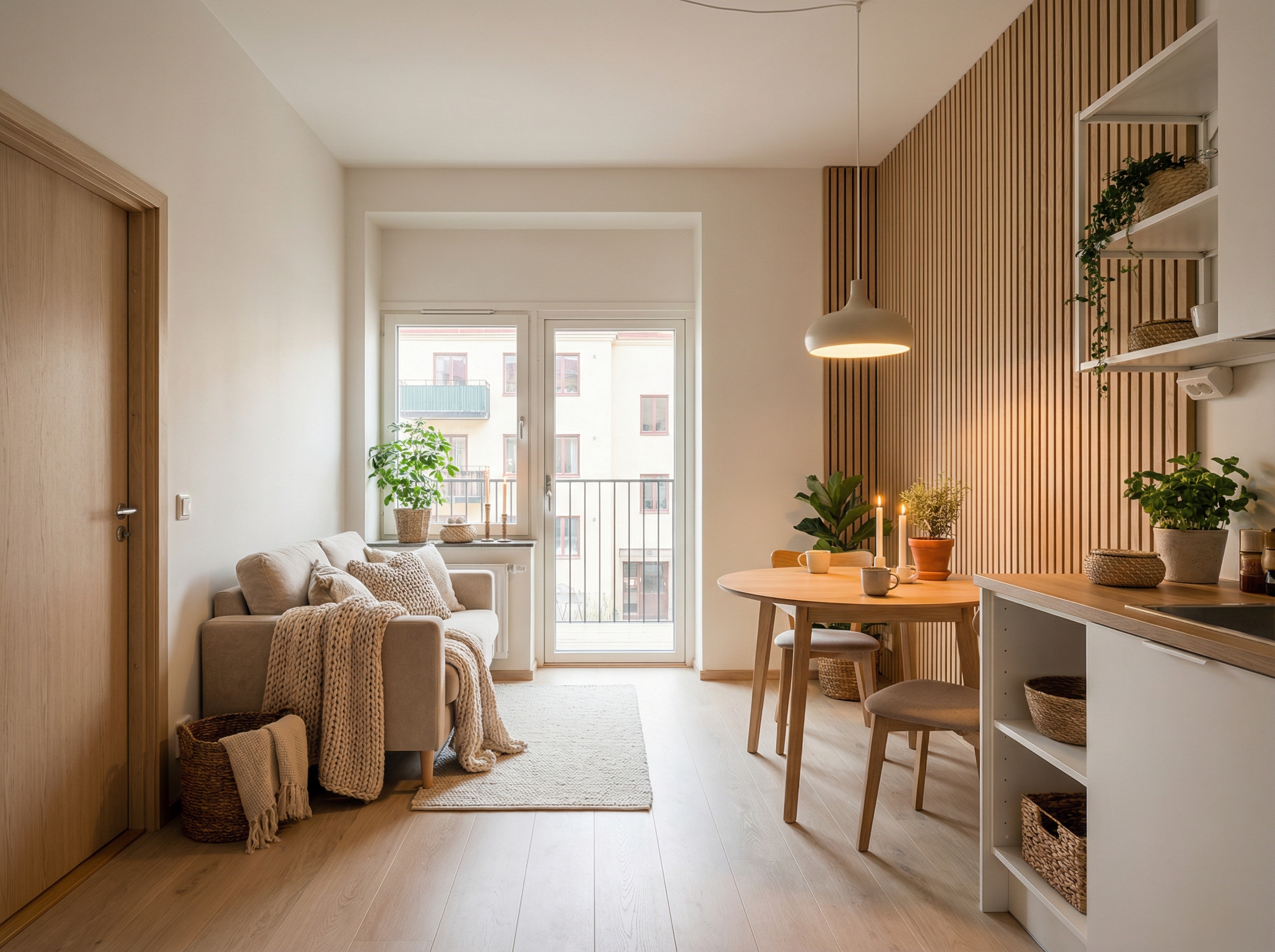 Дизайн кухни в стиле Хюгге — фото интерьера от нейросети RoomGPT