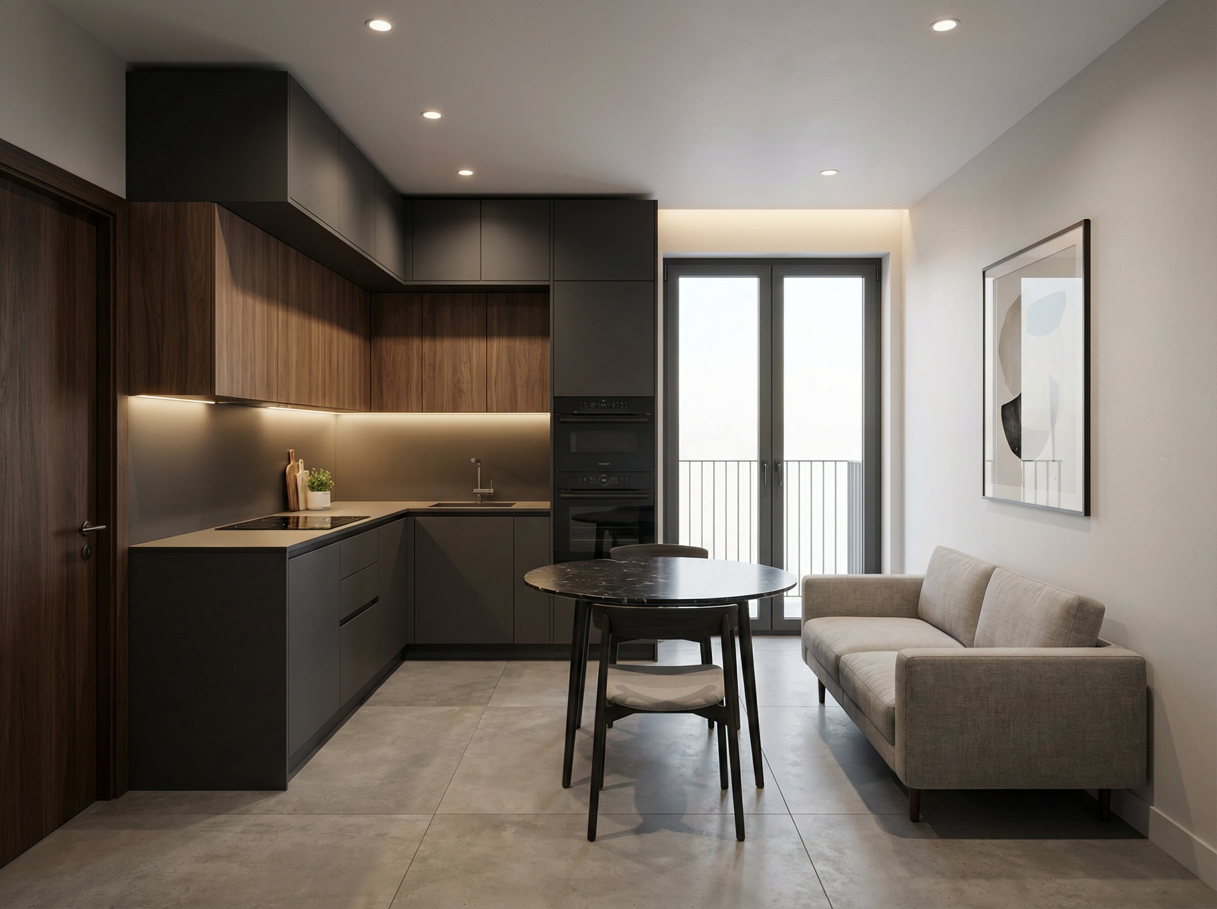 Дизайн кухни в стиле Минимализм — фото интерьера от нейросети RoomGPT