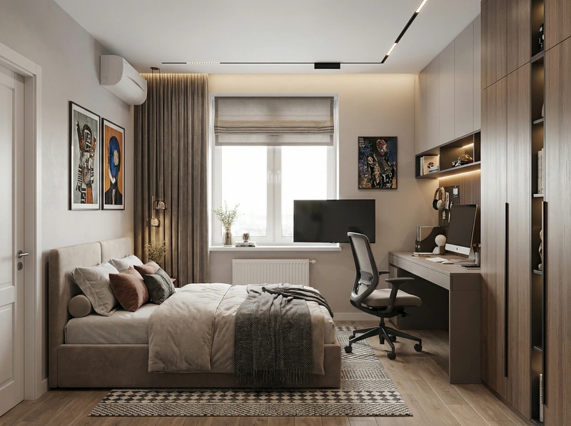 Дизайн интерьера в стиле Эклектика — Спальня от нейросети RoomGPT