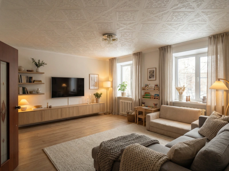 Дизайн интерьера в стиле Хюгге — Гостиная от нейросети RoomGPT