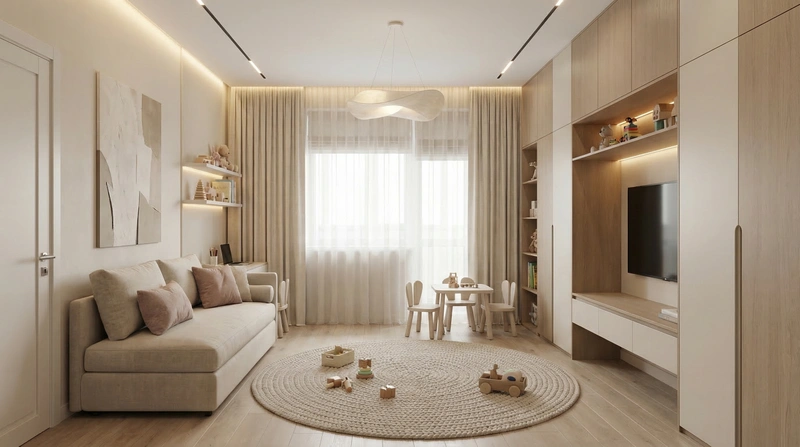 Дизайн интерьера в стиле Минимализм — Детская от нейросети RoomGPT
