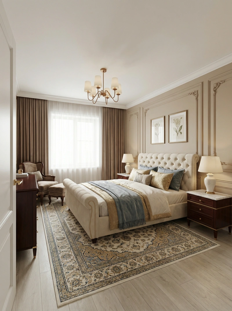Дизайн интерьера в стиле Классика — Спальня от нейросети RoomGPT
