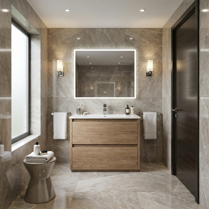 Дизайн интерьера в стиле Контемпорари — Ванная от нейросети RoomGPT