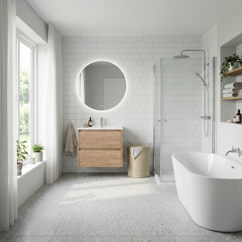 Дизайн интерьера в стиле Сканди — Ванная от нейросети RoomGPT