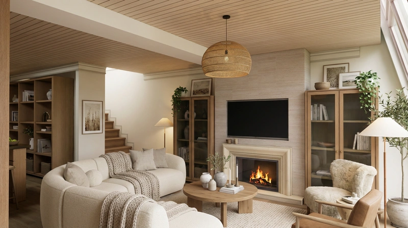 Дизайн интерьера в стиле Хюгге — Гостиная от нейросети RoomGPT