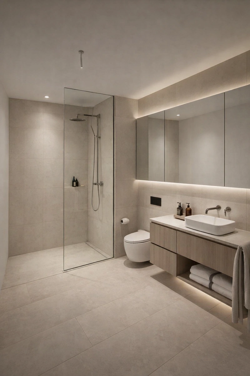 Дизайн ванной в стиле Минимализм — фото интерьера от нейросети RoomGPT