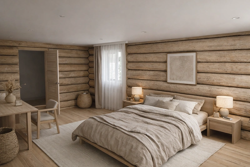 Дизайн спальни в стиле Japandi — фото интерьера от нейросети RoomGPT