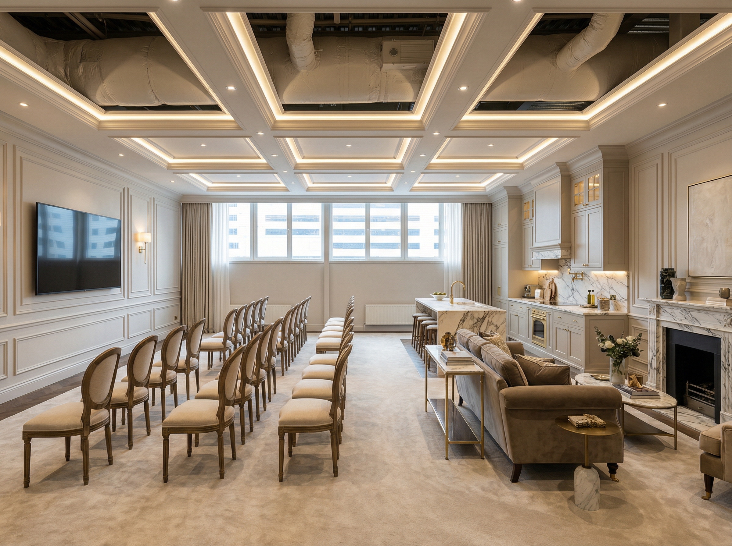 Дизайн гостиной в стиле Классика — фото интерьера от нейросети RoomGPT