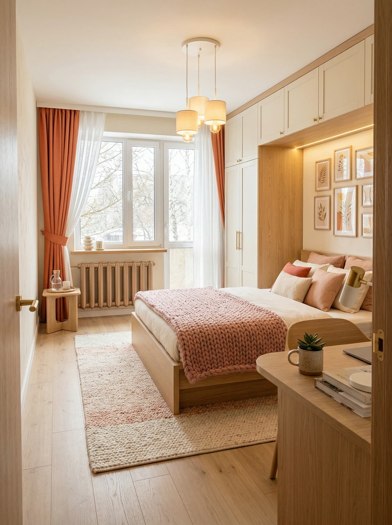 Дизайн интерьера в стиле Хюгге — Спальня от нейросети RoomGPT