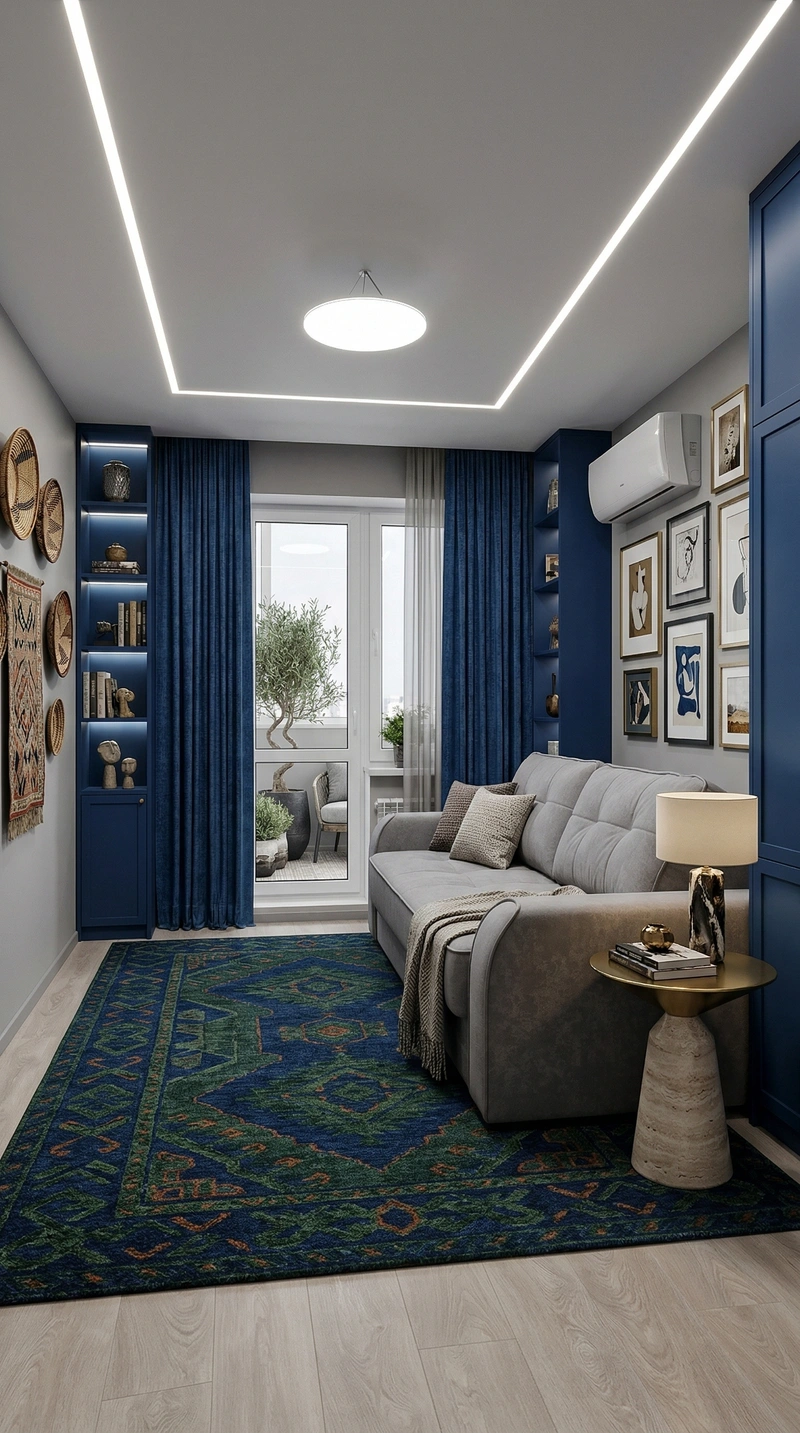 Дизайн гостиной в стиле Эклектика — фото интерьера от нейросети RoomGPT