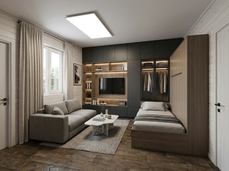 Дизайн гостиной в стиле Контемпорари — фото интерьера от нейросети RoomGPT