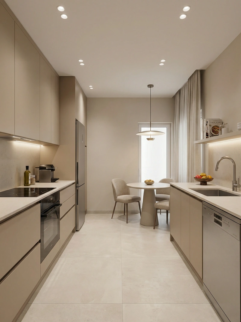 Дизайн интерьера в стиле Контемпорари — Кухня от нейросети RoomGPT